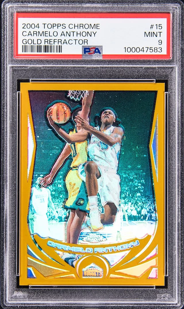 2004-05 Topps Chrome Carmelo Anthony Gold Refractor #15 card image