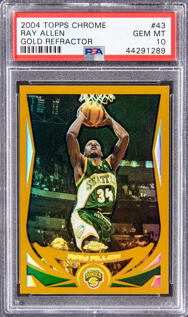 2004-05 Topps Chrome Ray Allen Gold Refractor #43 card image