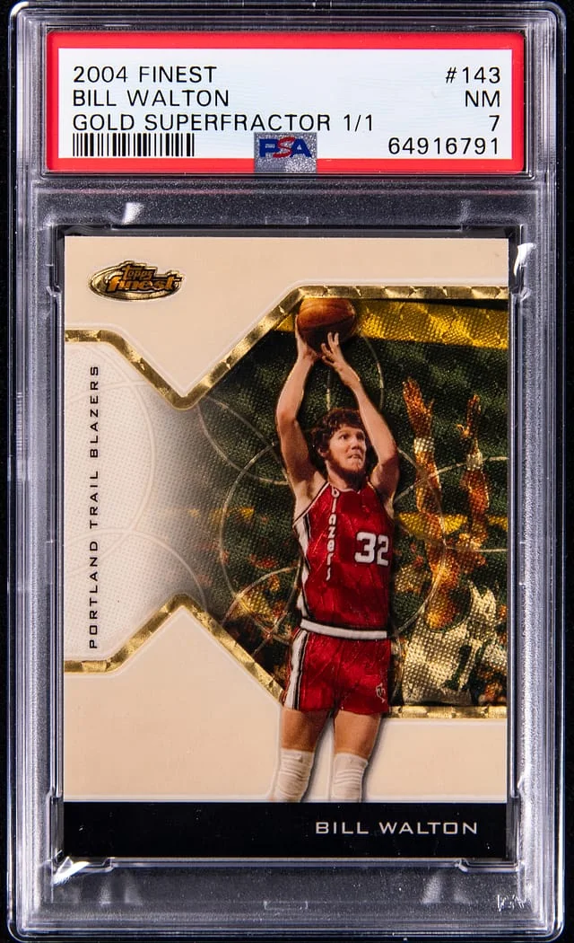 2004-05 Topps Finest Bill Walton Gold SuperFractor #143 card image
