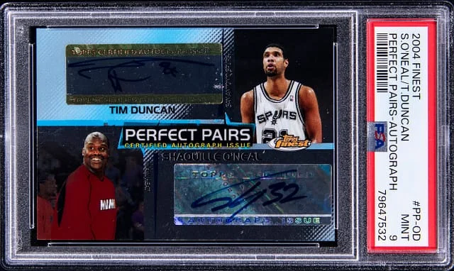 2004-05 Topps Finest Shaquille O'Neal/Tim Duncan Perfect Pairs #PPOD card image