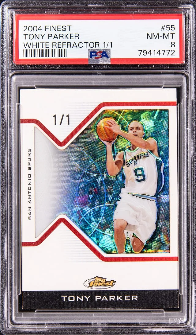 2004-05 Topps Finest Tony Parker White Refractor #55 card image