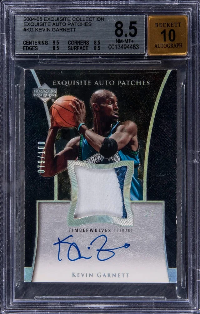 2004-05 UD Exquisite Collection Auto Patch Kevin Garnett #AP-KG card image
