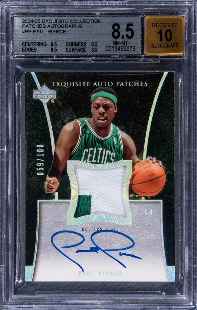 2004-05 UD Exquisite Collection Auto Patch Paul Pierce #AP-PP card image