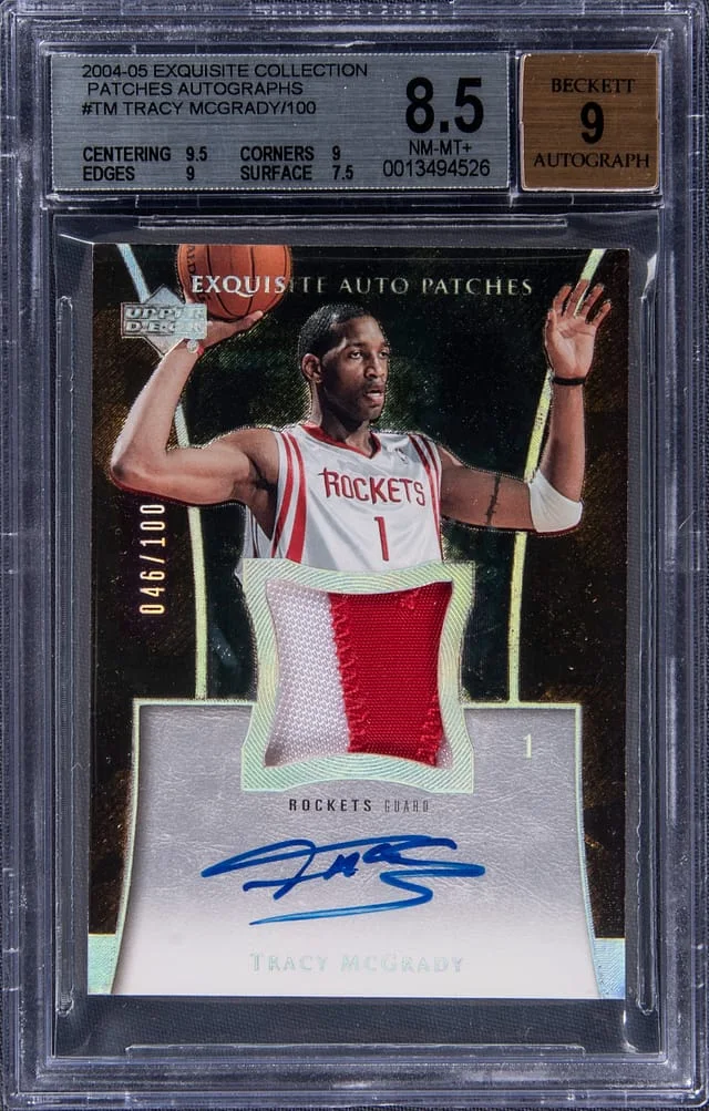 2004-05 UD Exquisite Collection Auto Patch Tracy McGrady #AP-TM card image