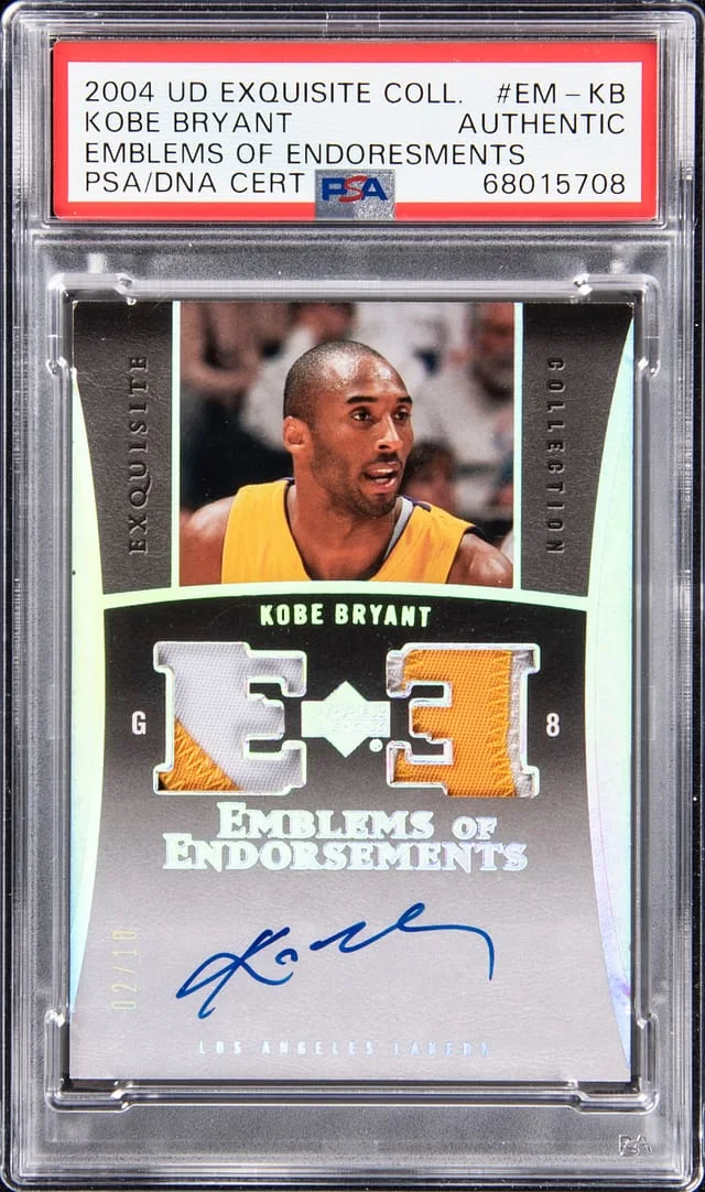 2004-05 UD Exquisite Collection Emblems of Endorsements Kobe Bryant #EM-KB card image