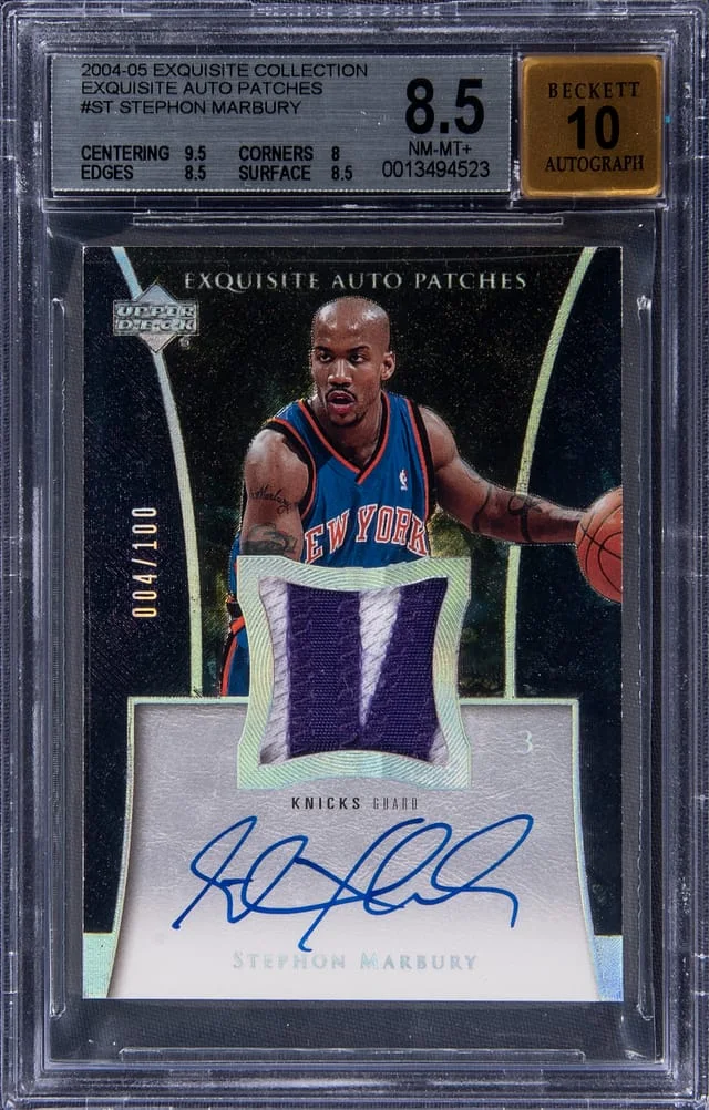 2004-05 UD Exquisite Collection Exquisite Auto Patches Stephon Marbury #AP-ST card image