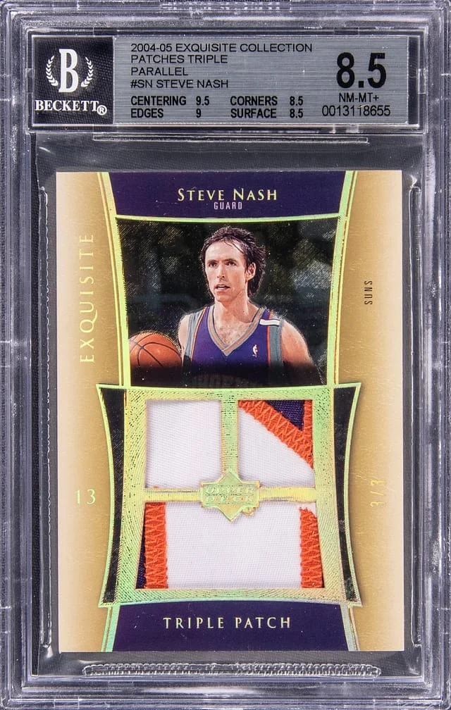 2004-05 UD Exquisite Collection Patches Triple Parallel Steve Nash Game Used #SN card image