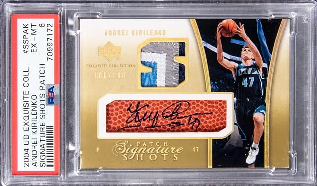 2004-05 UD Exquisite Collection Signature Shots Patch Andrei Kirilenko #SSPAK card image