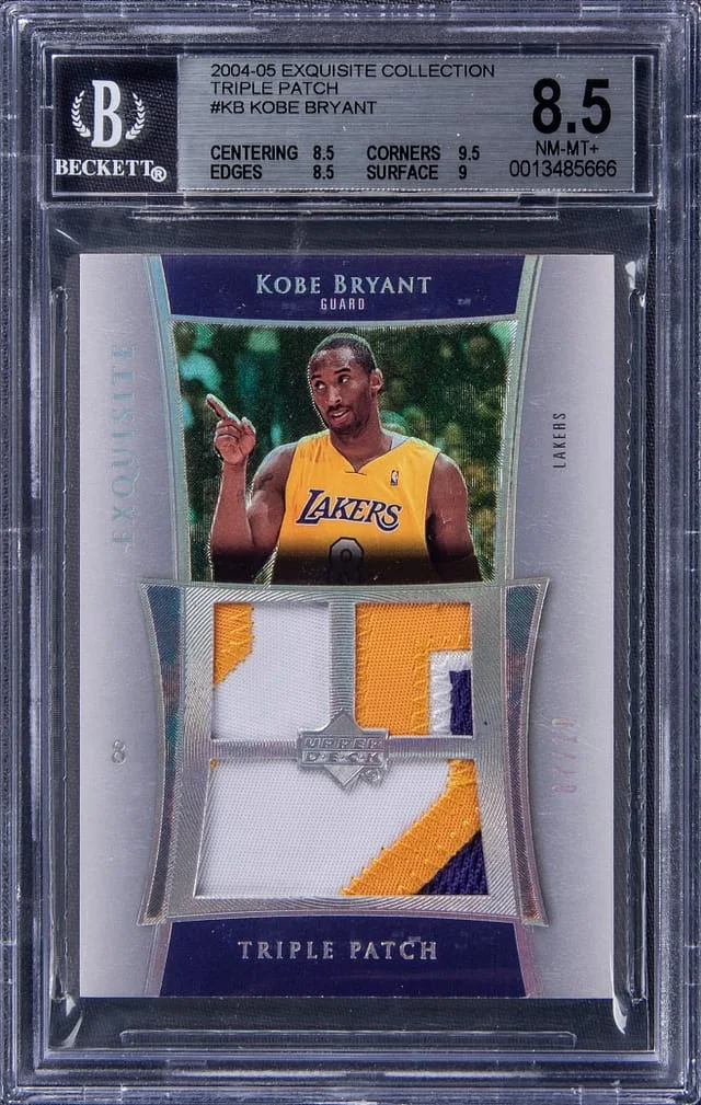 2004-05 UD Exquisite Collection Triple Patch Kobe Bryant Triple #E3P-KB card image