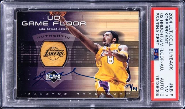 2004-05 Ultimate Collection Kobe Bryant Buyback 2002 UD Hardcourt Game Floor-Autograph #KB-F card image