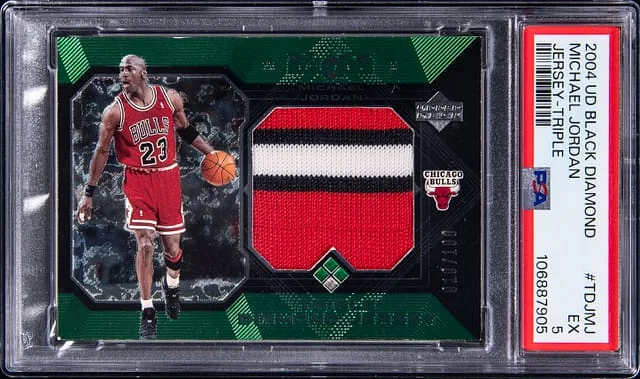 2004-05 Upper Deck Black Diamond Michael Jordan Game-Used Jersey Triple #TDJ-MJ card image