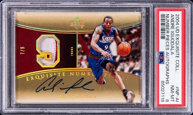 2004-05 Upper Deck Exquisite Collection Andre Iguodala Number Piece Autographs #NP-AI card image