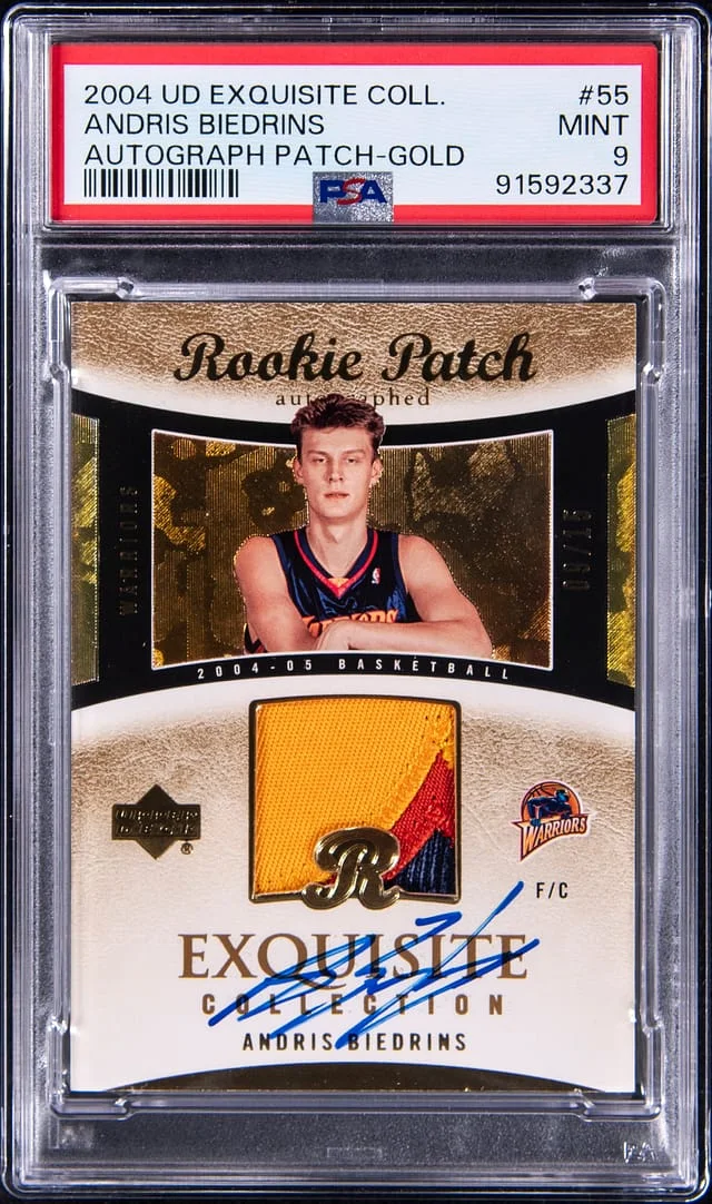 2004-05 Upper Deck Exquisite Collection Andris Biedrins Patch Autograph (RPA) Gold #55 card image
