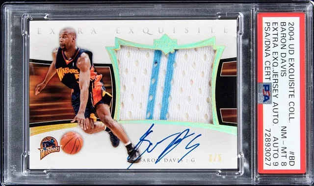 2004-05 Upper Deck Exquisite Collection Baron Davis Extra Exquisite Jersey Autograph #AEE-BD card image