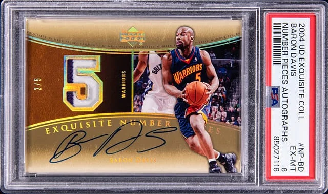 2004-05 Upper Deck Exquisite Collection Baron Davis Number Piece Autographs #NP-BD card image