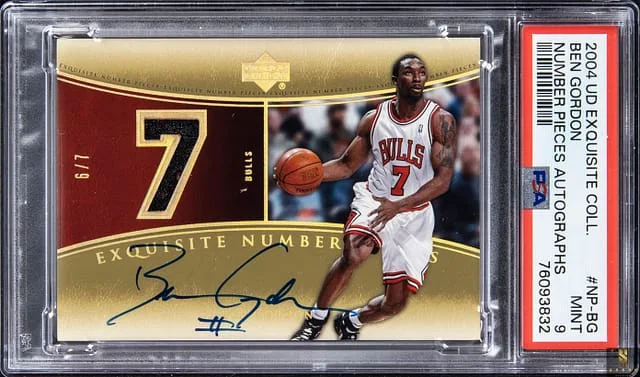 2004-05 Upper Deck Exquisite Collection Ben Gordon Number Pieces Autograph #NP-BG card image
