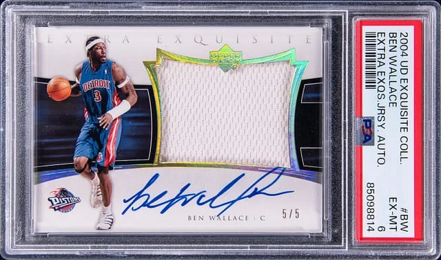 2004-05 Upper Deck Exquisite Collection Ben Wallace Extra Exquisite Jersey Autograph #BW card image