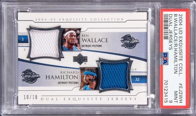 2004-05 Upper Deck Exquisite Collection Ben Wallace/Richard Hamilton Game-Used Dual Jerseys #EJ2-WH card image
