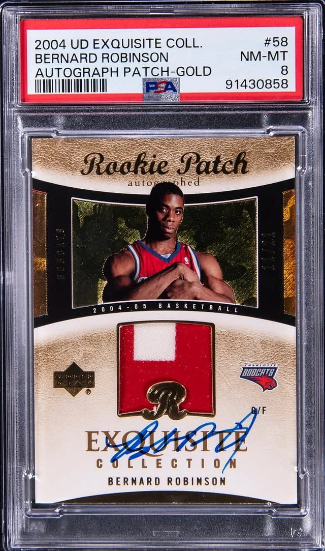 2004-05 Upper Deck Exquisite Collection Bernard Robinson Patch Autograph (RPA) Gold #58 card image