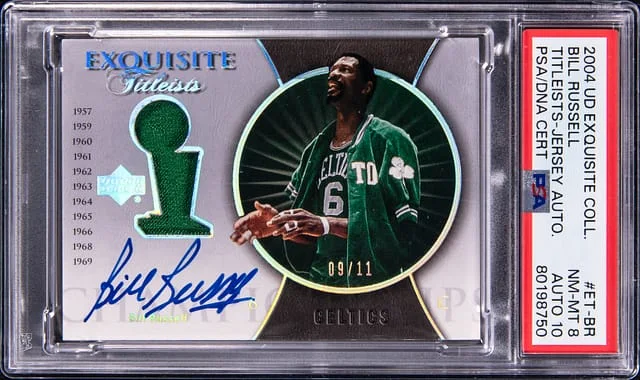 2004-05 Upper Deck Exquisite Collection Bill Russell Titleists Jersey Autograph #ET-BR card image
