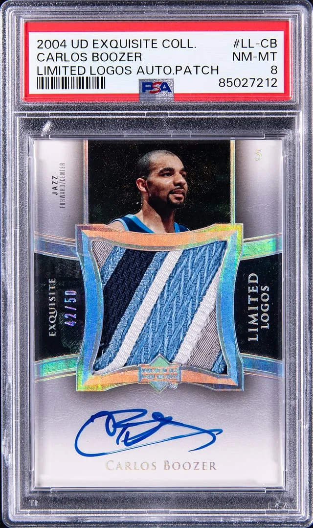 2004-05 Upper Deck Exquisite Collection Carlos Boozer Limited Logos Autograph Patch #LL-CB card image