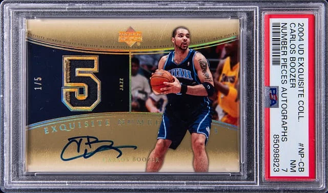 2004-05 Upper Deck Exquisite Collection Carlos Boozer Number Pieces Autographs #NP-CB card image