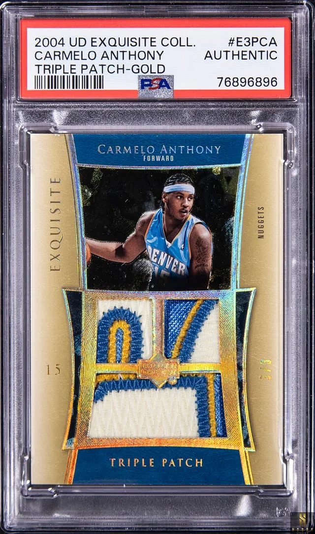 2004-05 Upper Deck Exquisite Collection Carmelo Anthony Triple Patch Gold #E3P-CA card image