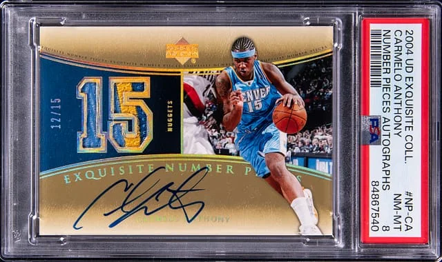 2004-05 Upper Deck Exquisite Collection Carmelo Anthony Number Pieces Autograph #NP-CA card image