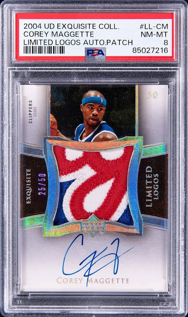 2004-05 Upper Deck Exquisite Collection Corey Maggette Limited Logos Autograph Patch #LL-CM card image