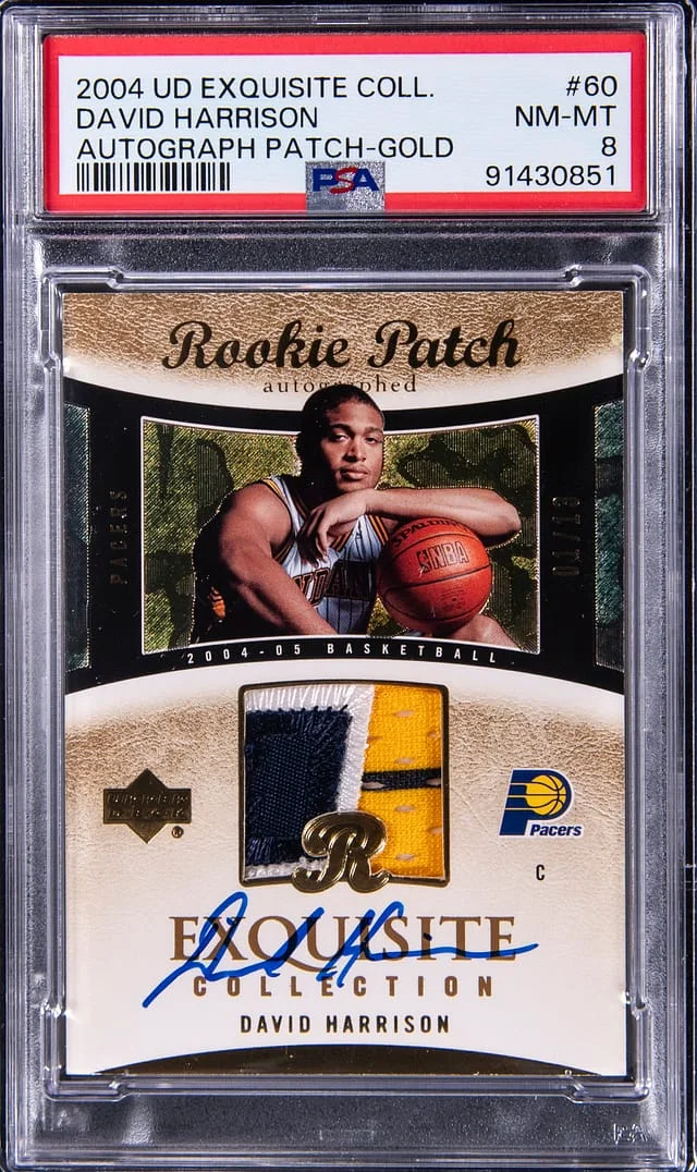 2004-05 Upper Deck Exquisite Collection David Harrison Patch Autograph (RPA) Gold #60 card image