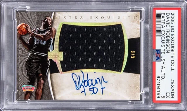 2004-05 Upper Deck Exquisite Collection David Robinson Extra Exquisite Jersey Autograph #EXA-DR card image