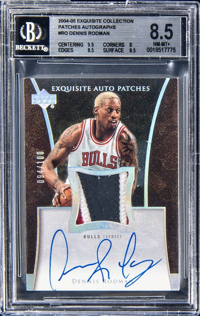2004-05 Upper Deck Exquisite Collection Dennis Rodman Patches Autographs #AP-RO card image