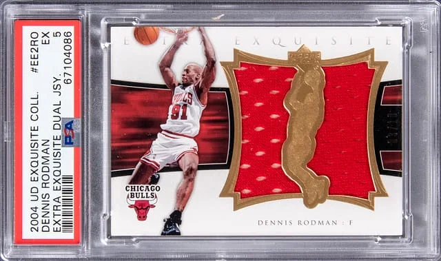 2004-05 Upper Deck Exquisite Collection Dennis Rodman Extra Exquisite Dual Jersey #EE2-RO card image
