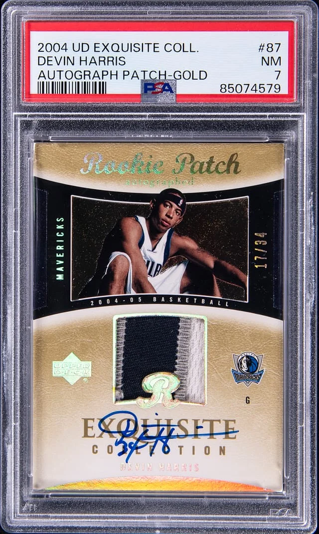 2004-05 Upper Deck Exquisite Collection Devin Harris Autograph Patch Gold #87 card image