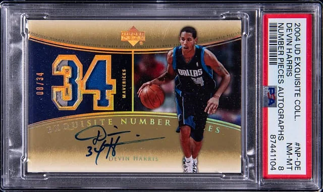 2004-05 Upper Deck Exquisite Collection Devin Harris Number Pieces Autographs #NP-DE card image