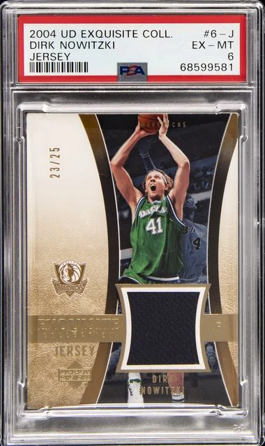 2004-05 Upper Deck Exquisite Collection Dirk Nowitzki Game-Used Jersey #6-J card image