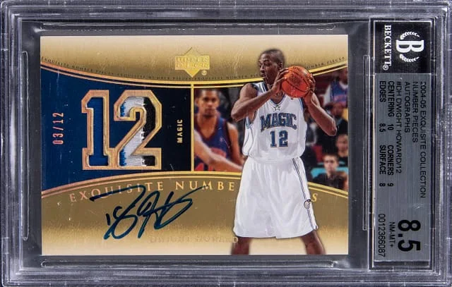 2004-05 Upper Deck Exquisite Collection Dwight Howard Number Pieces Autograph #NP-DH card image