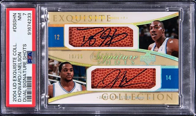 2004-05 Upper Deck Exquisite Collection Dwight Howard/Jameer Nelson Dual Signature Shots #DSS-HN card image