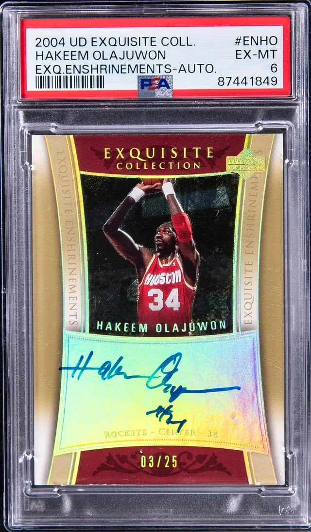 2004-05 Upper Deck Exquisite Collection Hakeem Olajuwon Exquisite Enshrinements Autograph #ENHO card image