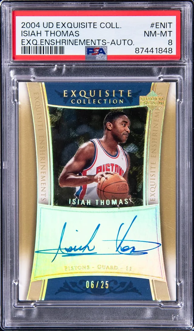 2004-05 Upper Deck Exquisite Collection Isiah Thomas Exquisite Enshrinements Autograph #ENIT card image