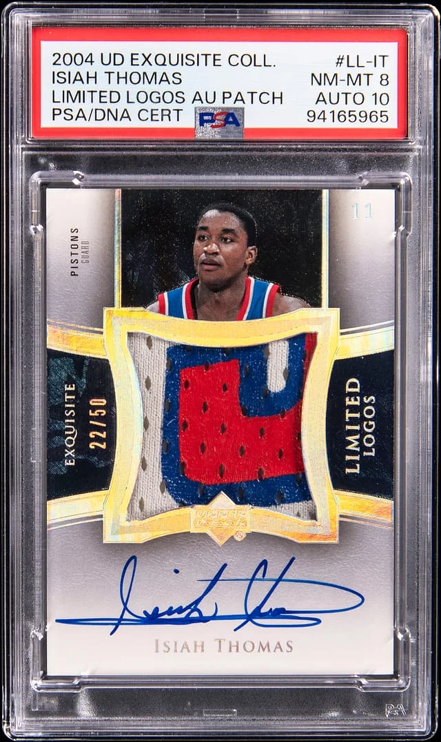 2004-05 Upper Deck Exquisite Collection Isiah Thomas Limited Logos Autograph Patch #LL-IT card image