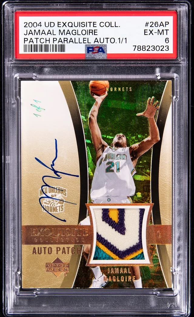 2004-05 Upper Deck Exquisite Collection Jamaal Magloire Patch Parallel Autograph #26-AP card image