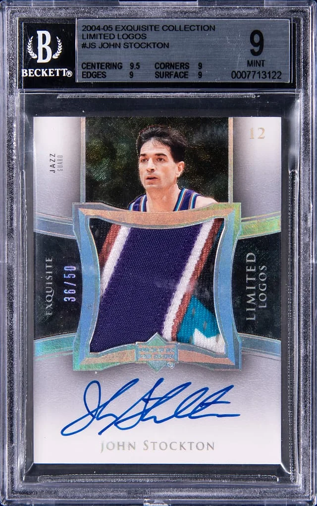 2004-05 Upper Deck Exquisite Collection John Stockton Limited Logos #LL-JS card image