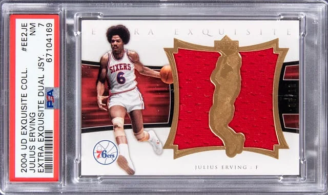 2004-05 Upper Deck Exquisite Collection Julius Erving Extra Exquisite Dual Jersey #EE2-JE card image