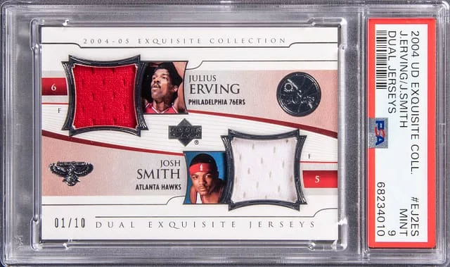 2004-05 Upper Deck Exquisite Collection Julius Erving/Josh Smith Dual Dual Jerseys #EJ2ES card image