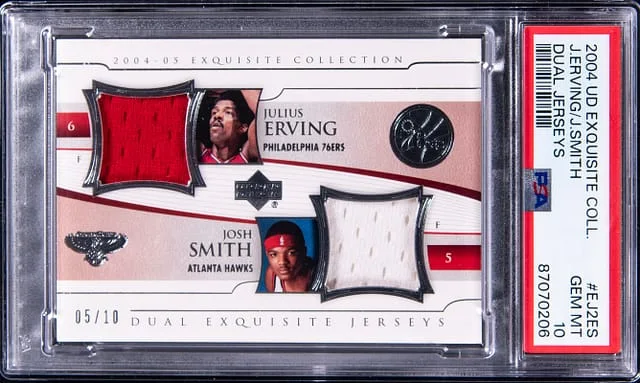 2004-05 Upper Deck Exquisite Collection Julius Erving/Josh Smith Dual Jerseys #EJ2ES card image
