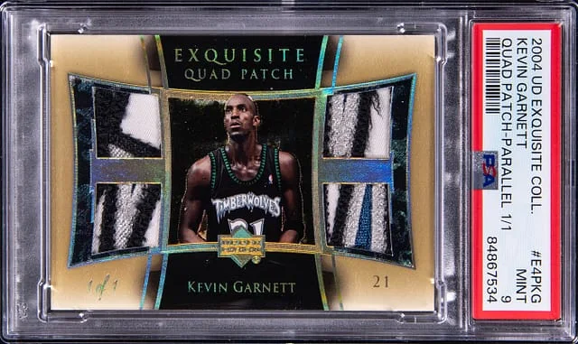 2004-05 Upper Deck Exquisite Collection Kevin Garnett Game-Used Quad Patch Parallel #E4P-KG card image