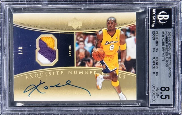 2004-05 Upper Deck Exquisite Collection Kobe Bryant Number Pieces Autographs #NP-KB card image