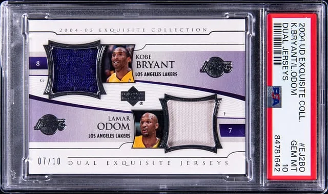 2004-05 Upper Deck Exquisite Collection Kobe Bryant/Lamar Odom Game-Used Dual Jerseys #EJ2-BO card image