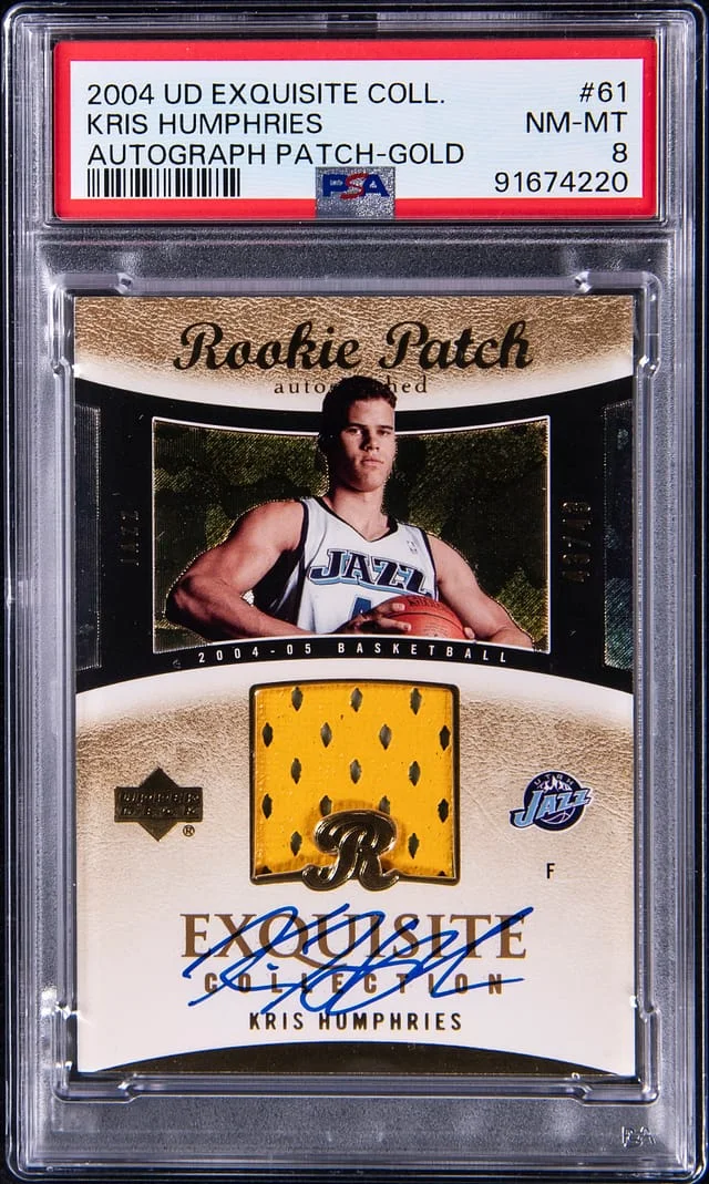 2004-05 Upper Deck Exquisite Collection Kris Humphries Autograph Patch Gold #61 card image